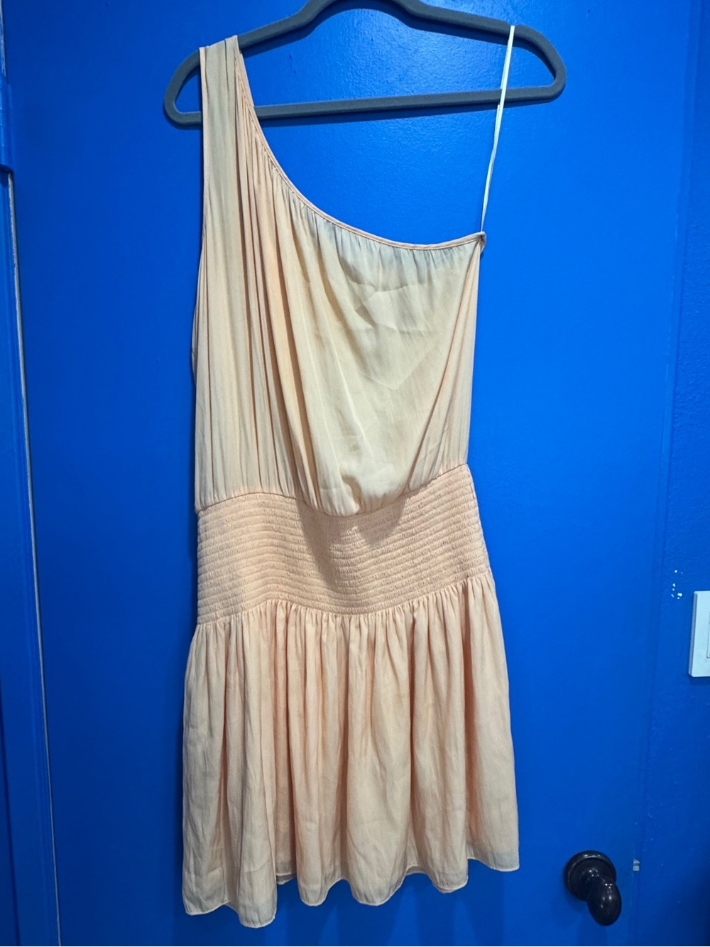 Ramy Brook One-Shoulder Peach Dress